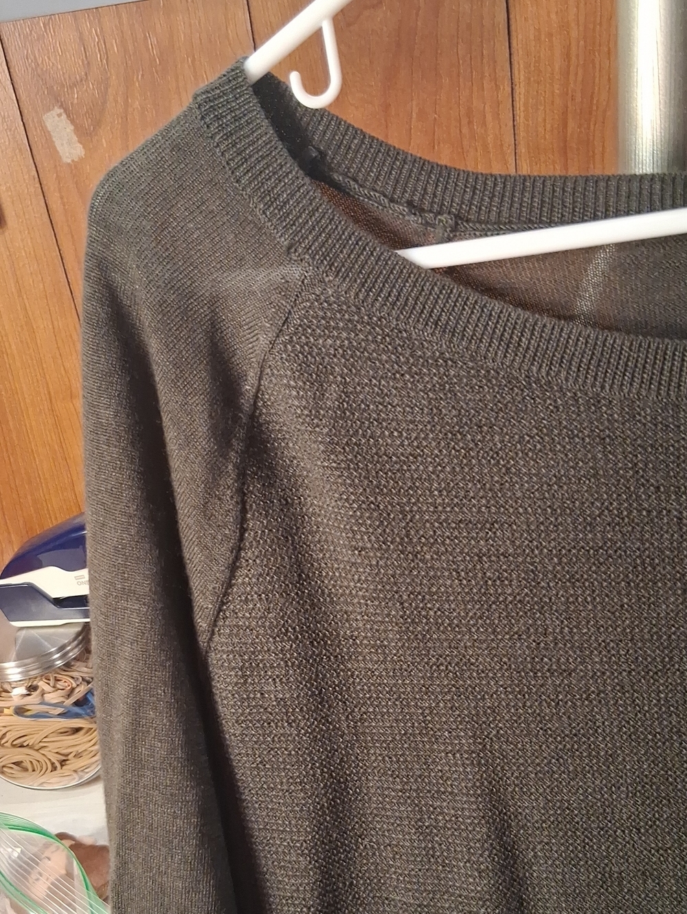 Simple Long Sleeve Knit Top - Dark Gray - Picture 3 of 7